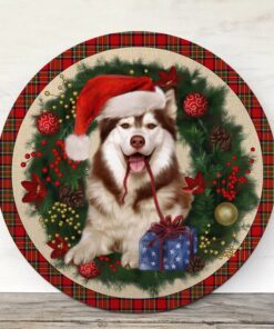 merry christmas husky wooden door sign trl1456wdv3 4620