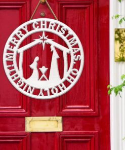 merry christmas jesus wooden door hanger mbh217wd 4028