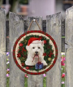 merry christmas maltese wooden door sign trl1456wdv11 6221