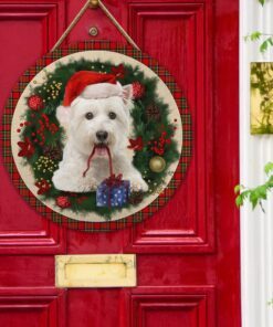 merry christmas maltese wooden door sign trl1456wdv11 6657