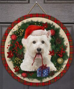merry christmas maltese wooden door sign trl1456wdv11 8333