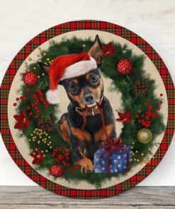 merry christmas miniature pinscher wooden door sign trl1456wdv15 1557