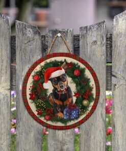 merry christmas miniature pinscher wooden door sign trl1456wdv15 3746