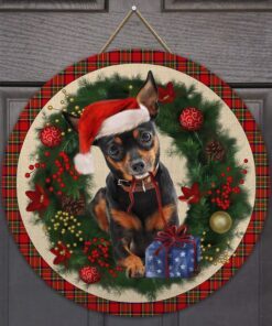 merry christmas miniature pinscher wooden door sign trl1456wdv15 8905