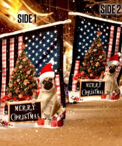 merry christmas pug flag 1244