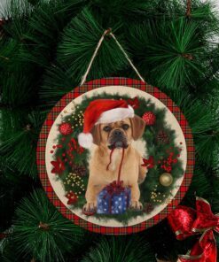 merry christmas puggle wooden door sign trl1456wdv20 2074