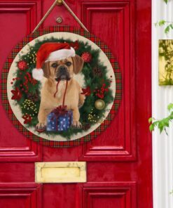 merry christmas puggle wooden door sign trl1456wdv20 8312