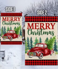merry christmas red truck flag trl1335f 3555