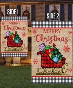 merry christmas santa sleigh flag lnt629f 1249