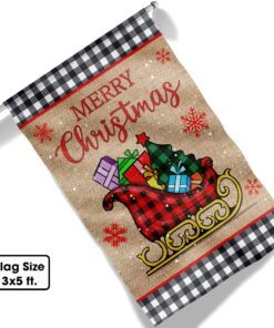 merry christmas santa sleigh flag lnt629f 1315