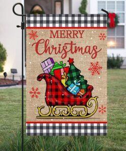 merry christmas santa sleigh flag lnt629f 6079