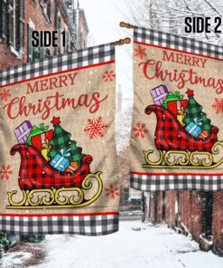 merry christmas santa sleigh flag lnt629f 7551
