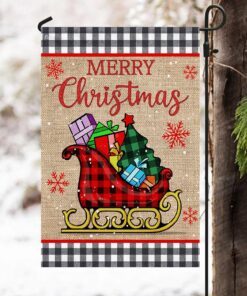 merry christmas santa sleigh flag lnt629f 8651