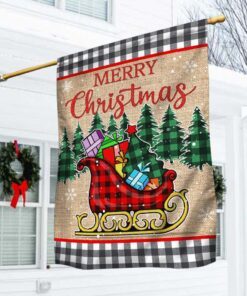 Merry Christmas Santa Sleigh Flag LNT629Fv1