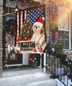 Merry Christmas Shih Tzu Flag