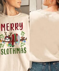 merry slothmas christmas sloth sweatshirt mln751sw 6139