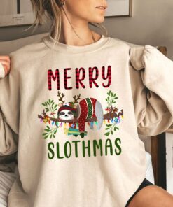 merry slothmas christmas sloth sweatshirt mln751sw 7707