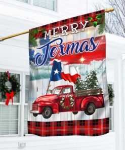 Merry Texmas Red Truck Flag DBD3067F