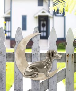 metal dachshund on the moon hanging metal sign qnk1014ms 6937