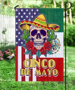 mexico flag cinco de mayo mexican skull bnn103f 3316