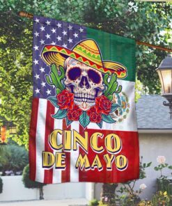 mexico flag cinco de mayo mexican skull bnn103f 5955