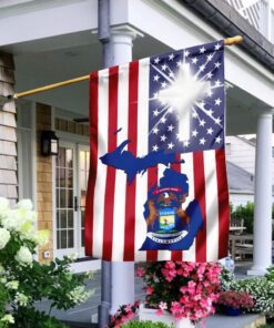 Michigan Flag God Bless Michigan DDH2000Fv9