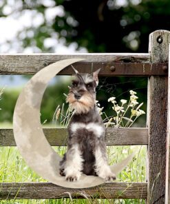 miniature schnauzer dog and moon hanging metal sign qnk879msv15a 2804