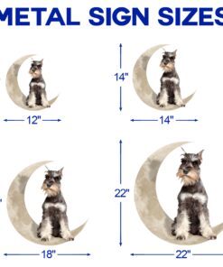 miniature schnauzer dog and moon hanging metal sign qnk879msv15a 5737
