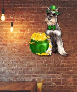 Miniature Schnauzer Hanging Metal Sign,  Irish Happy Saint Patrick’s Day QNN620MSv3