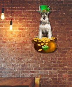 Miniature Schnauzer Irish Hanging Metal Sign, Happy Saint Patrick’s Day QNN618MSv1