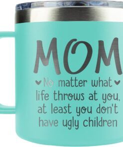 Mom Gifts - Gifts for Mom from Daughter Son Kid - Christmas Gifts for Mom from Daughter, Son, Kids - Mom Mug Coffee - Mom Birthday Gifts - Present for Mother 14 oz Mug, Mint