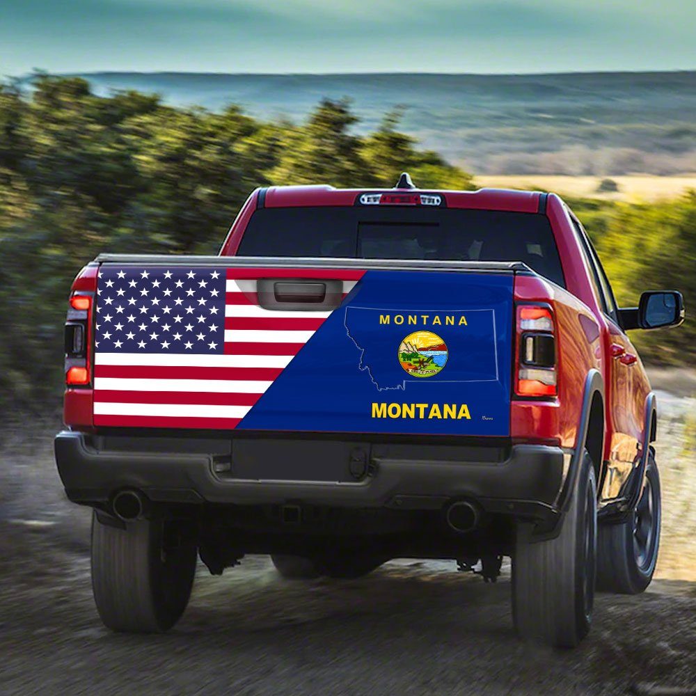 Montana Truck Sticker Wrap Montana American Truck Tailgate Decal Sticker Wrap TRL1699TDv1 - Image 3