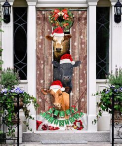 moo ry christmas cow door cover 6223