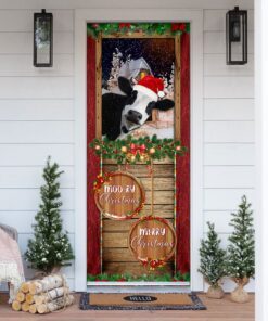 Moory Christmas Cow Door Cover