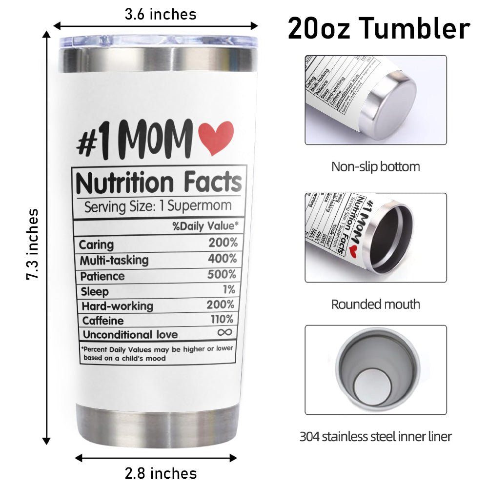 Mothers Day Gifts Best Mom Ever #1 Mom 20oz Tumbler - Image 3