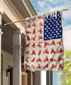 Motocross American US Flag