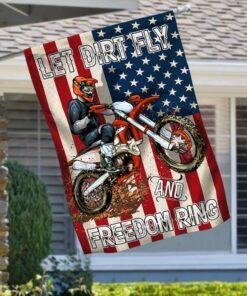 Motocross Patriotic American Flag TPT291F