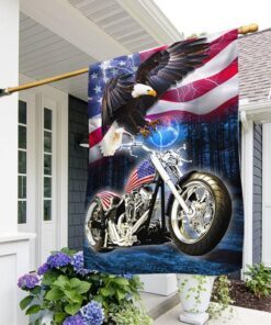 Motorcycle Eagle American US Flag THH3845F