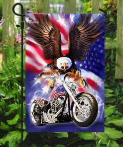 motorcyle. biker american eagle flag 1360