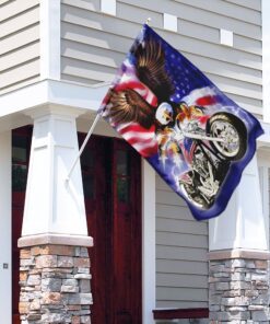 motorcyle. biker american eagle flag 5779