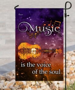 music is the voice of the soul guitar flag 4439