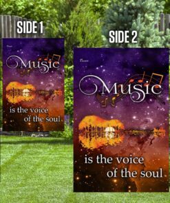 music is the voice of the soul guitar flag 8027