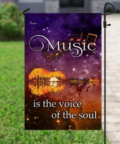 Music Is The Voice Of The Soul Guitar Flag