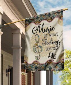 Music Is What Feelings Sound Like - Vintage Mandala Flag
