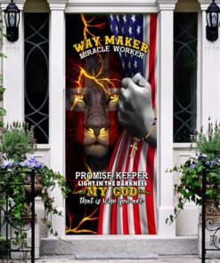 my god lion christian door cover 4338