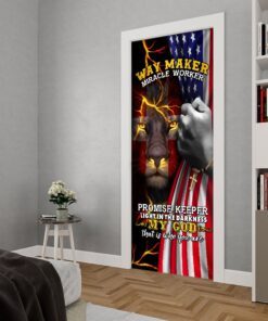 my god lion christian door cover 6722