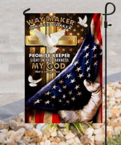 my god way maker miracle worker christian doves flag 5769