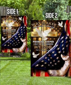 my god way maker miracle worker christian doves flag 7115