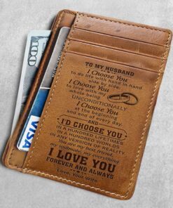 My Husband, My Everything Card Wallet, The Perfect Mens Gift, Gift For Boyfriend, Husband, Christmas Gift, Card Wallet, Leather Wallet for Men Husband Boyfriend, Card Wallet LNT723CW