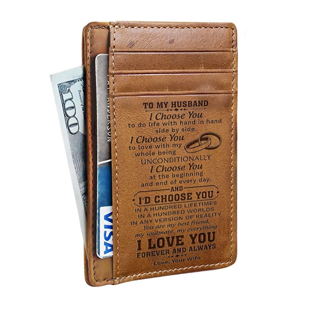 My Husband, My Everything Card Wallet, The Perfect Mens Gift, Gift For Boyfriend, Husband, Christmas Gift, Card Wallet, Leather Wallet for Men Husband Boyfriend, Card Wallet LNT723CW - Image 2